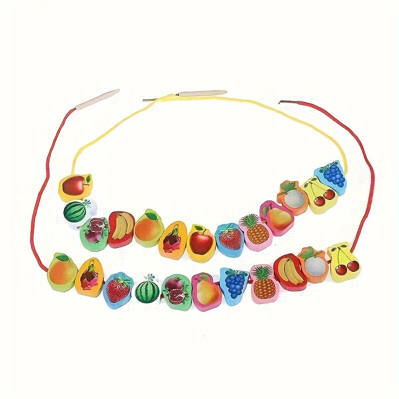 24pcs Fruit Number Animal Beaded Strings Educational Toys
