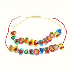 24pcs Fruit Number Animal Beaded Strings Educational Toys