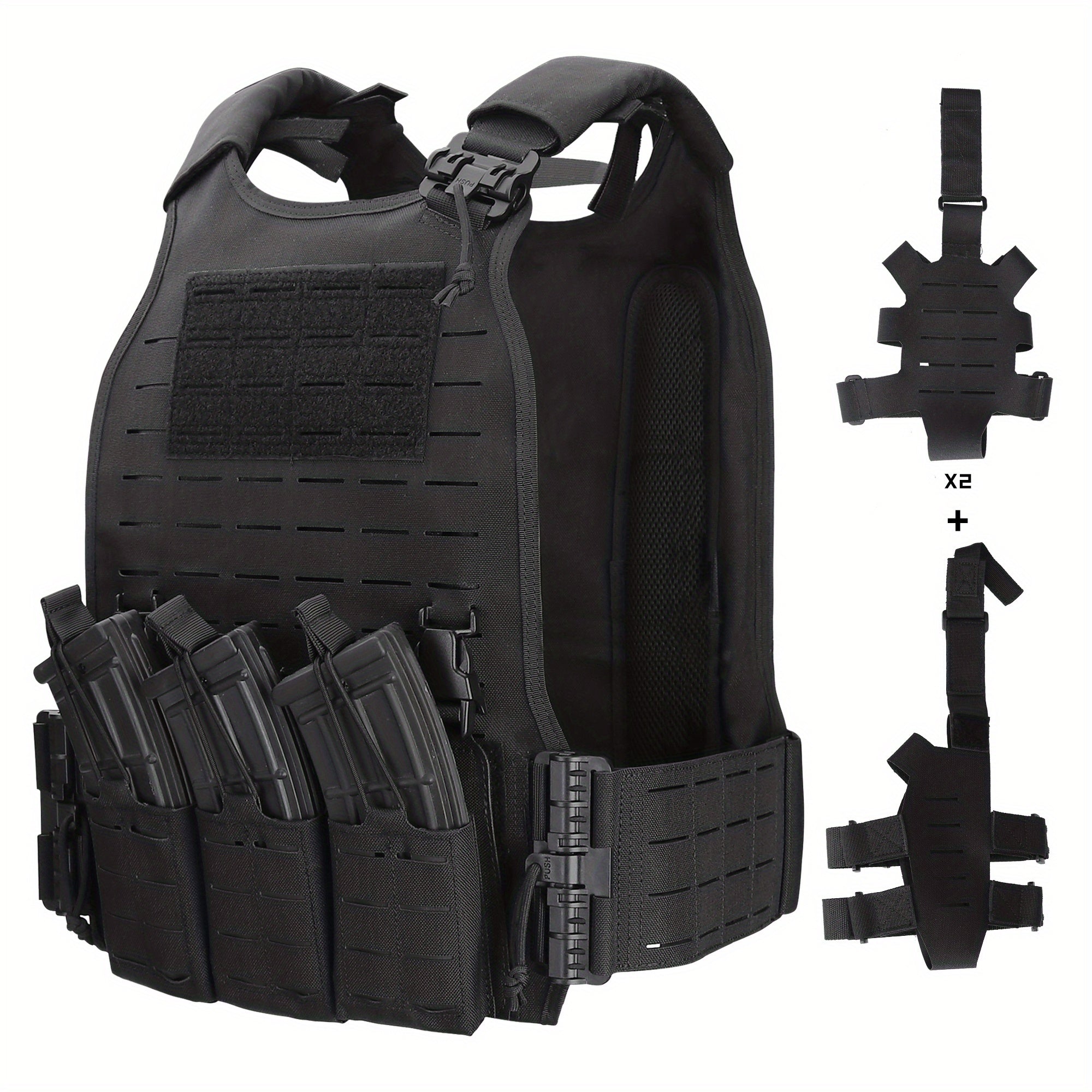 Men's Tactical Vest Quick Release Waterproof Nylon for Mountaineering