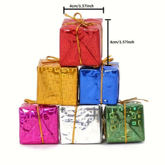 6PCS Mini Gift Boxes Christmas Decorations Foam Present Box Xmas Tree Hanging