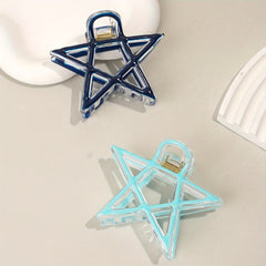 2pcs Set Hair Claw Mixed Pentagram Shark Claw Hair Clip