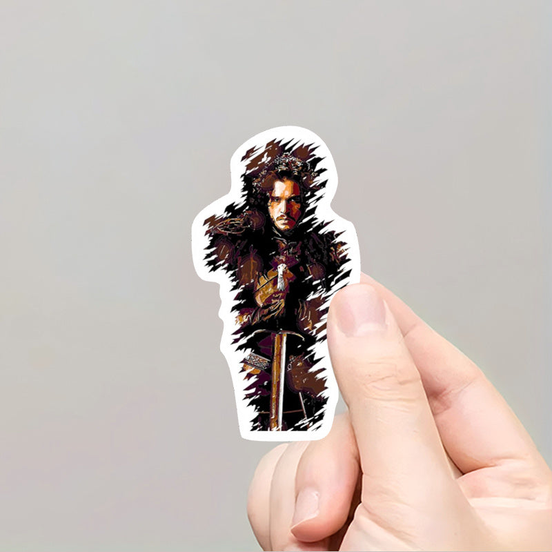 Jon Snow Sticker with Kiss Cut - Game of Thrones Fan Art