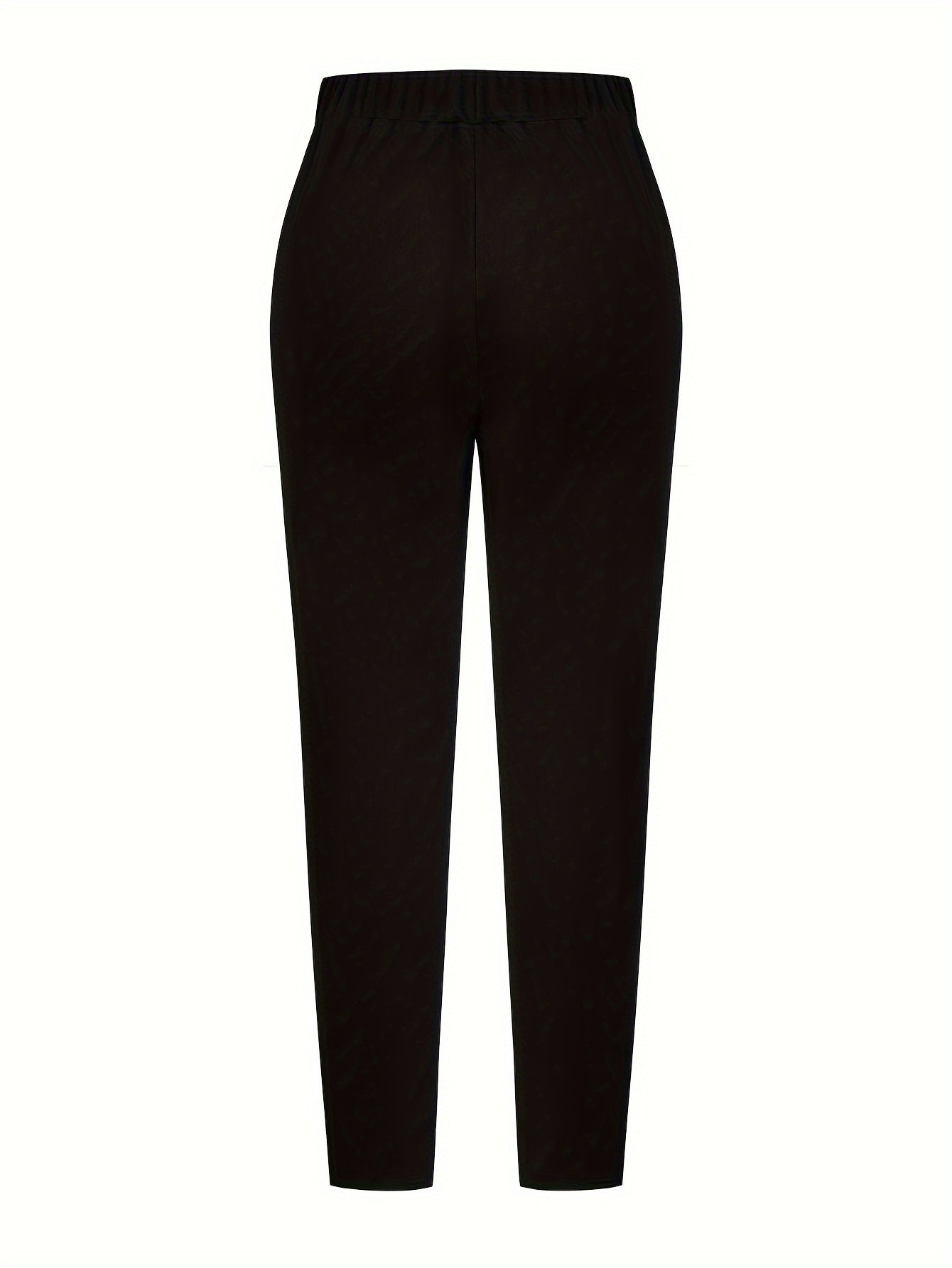  Solid Stitching PU Leather Trousers