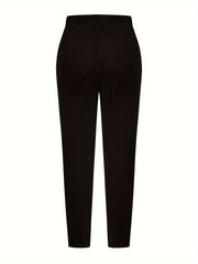  Solid Stitching PU Leather Trousers