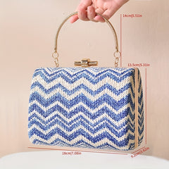 Chinese Style Straw Handbag Prom Purse Wedding Party Dinner