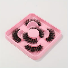 3 Pairs Volumized False Eyelashes Fluffy Wispy Cat Eye Lashes