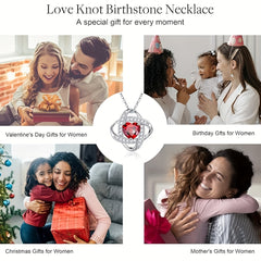 Love Knot Necklace Gift Set Rose Pendant Necklace - Perfect Gift For Her