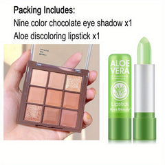 9-Color Shimmer Eyeshadow Palette, Natural Ingredients, Long Lasting Makeup