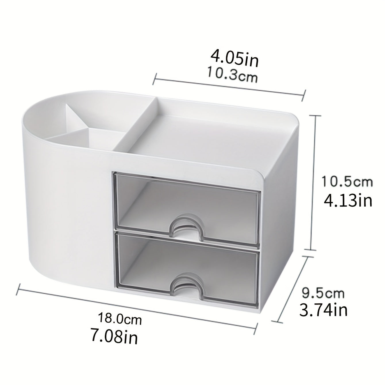 Desktop Pen Holder Storage Box with Small Drawer