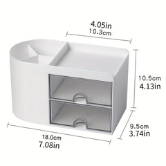 Desktop Pen Holder Storage Box with Small Drawer