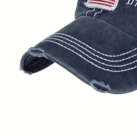 American Flag Baseball Cap Assorted Colors Washed Old Hat for Men Women Teens