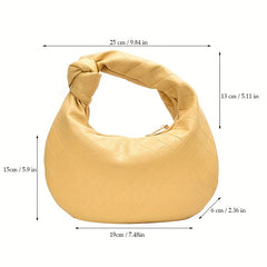 Mini Knotted Crescent Hobo Bag Solid Shoulder Bag