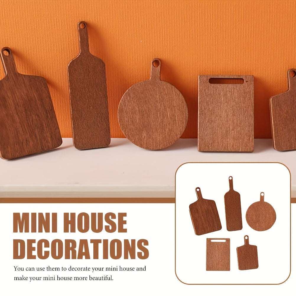 10pcs Rustic Farmhouse Wooden Trays 1 12 Scale for Dollhouses & Decor
