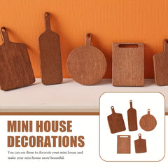 10pcs Rustic Farmhouse Wooden Trays 1 12 Scale for Dollhouses & Decor