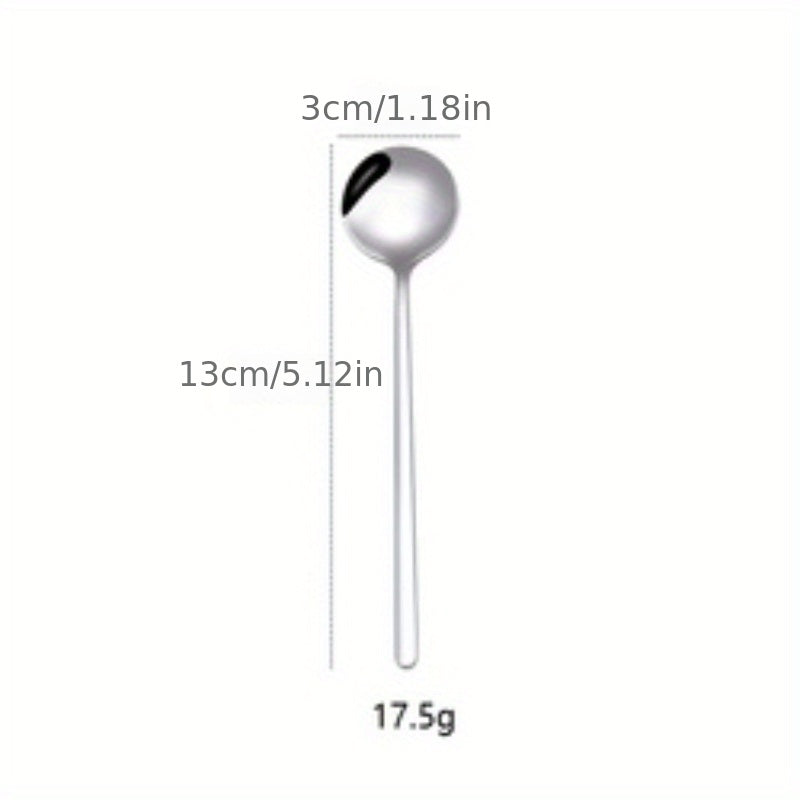 6 Stainless Steel Long Handle Coffee Spoon Set