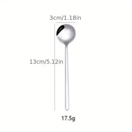 6 Stainless Steel Long Handle Coffee Spoon Set