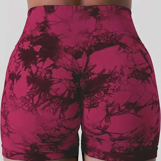 Tie Dye Quick Dry High Waist Yoga Shorts