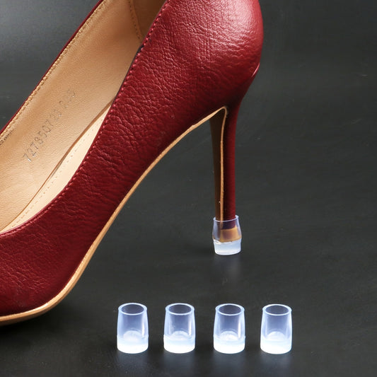4pcs TPU High-heeled Shoes Heel Protective Cover Wear-resistant Heel Mute
