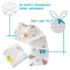 Baby Burp Cloths 100 Large 8cmX25 6 Layer Soft Absorbent 5pcs Pack