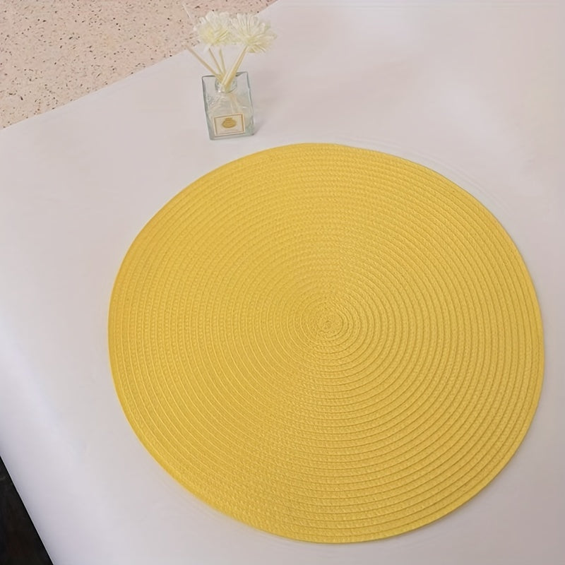 6pcs Round Heat Resistant Placemats for Dining Coffee Table Mats