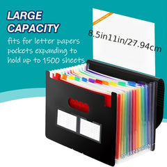 Rainbow 13 Pocket Student Organizer Bag for Office Supplies
