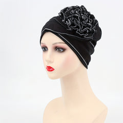 Elastic Turban Cap Solid Head Wrap Bandana Headwear Women Beanie Hats