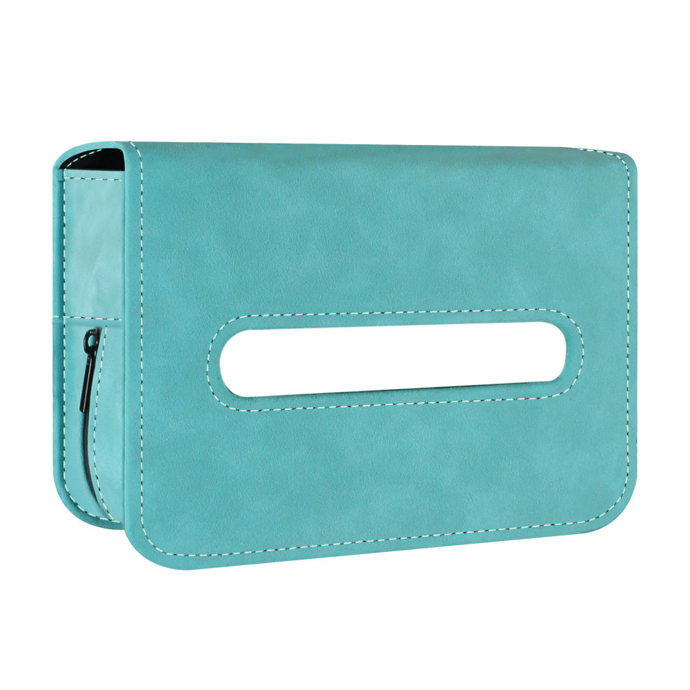 Suede Leather Car Tissue Holder Box for Center Console and Seat Back