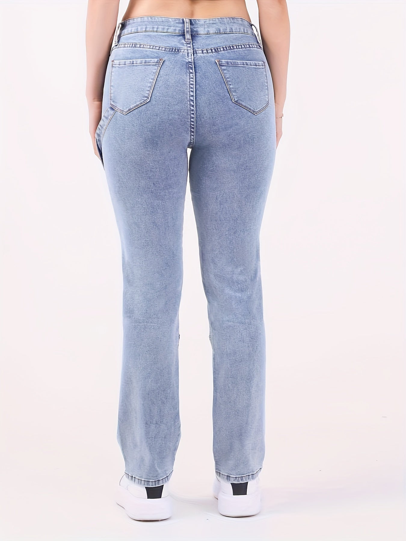  High Rise Straight Leg Jeans