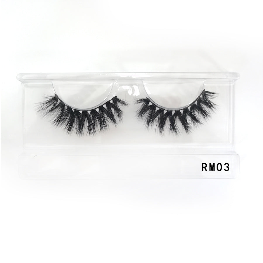 Slim 16mm Natural 3D Mink Eyelashes Soft Reusable False Eyelashes Bulk