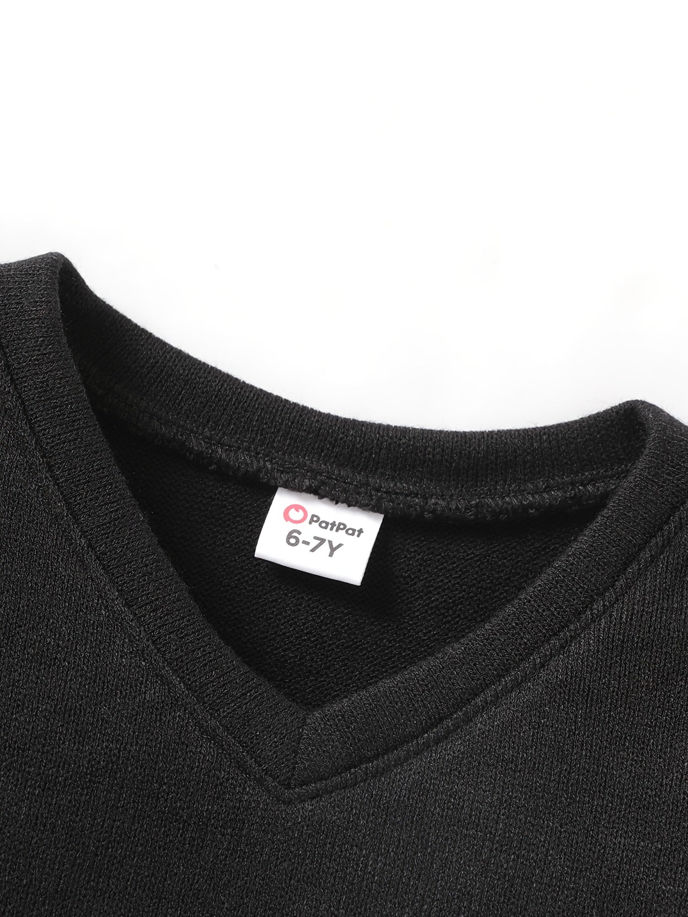Boys Casual Solid V-neck Sweatshirt Long Sleeve Top