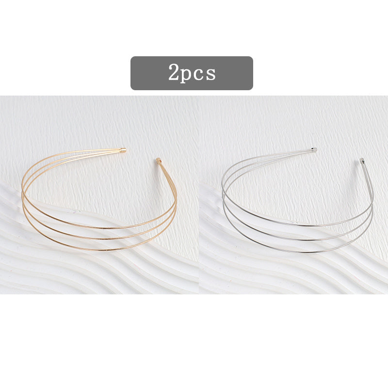 Metal Headband Thin Hairband Alloy Layer Golden Silver Hair Accessories