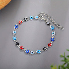 Multicolor Devil's Eye Beads Resin Bracelet
