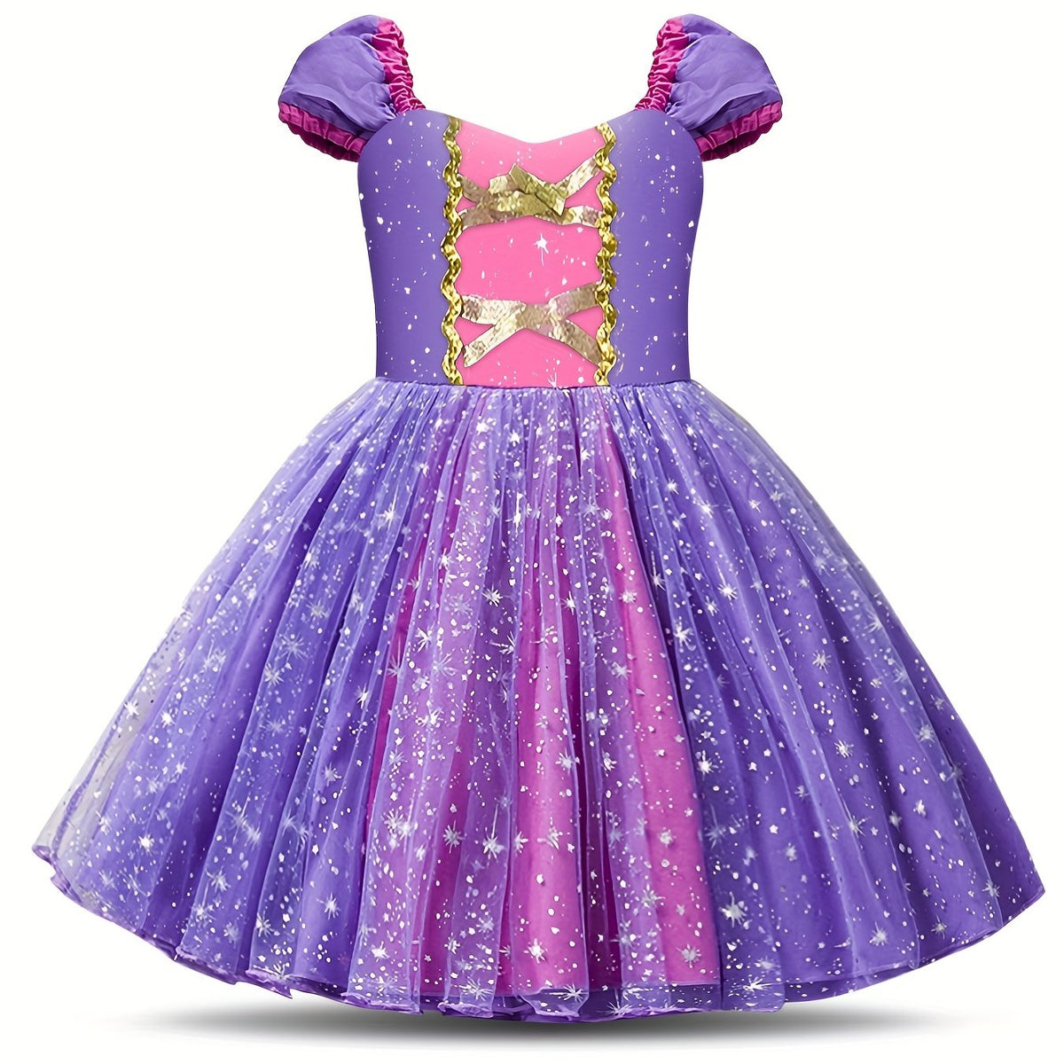 Girls Princess Dress Tulle Bow Holiday Party Prom Costume Kids Clothes