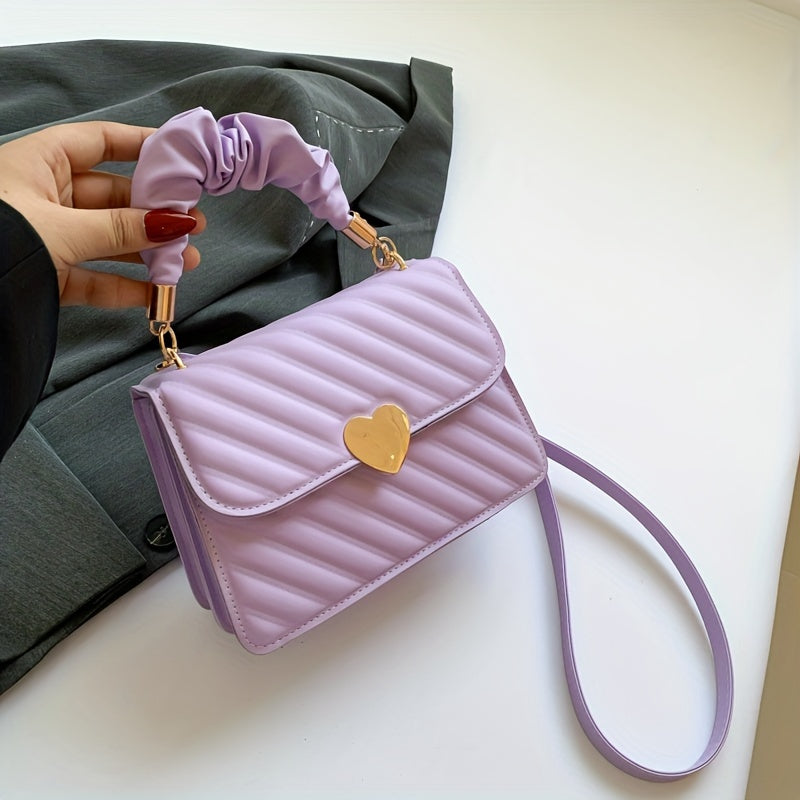 Textured Pleated Shoulder Bag for Women