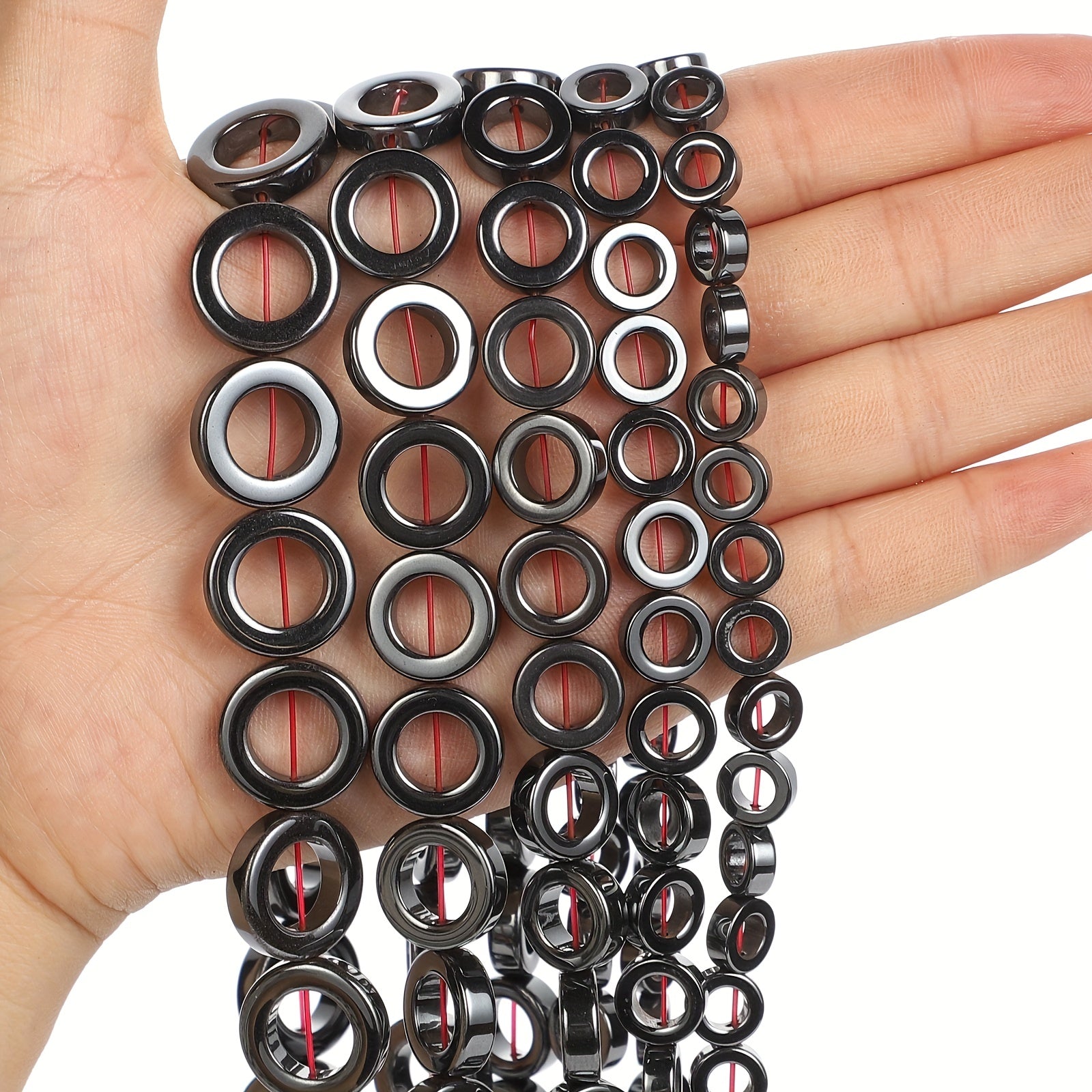 Hematite Round Natural Stone Beads 8-16mm DIY Jewelry Making Bracelet Necklace