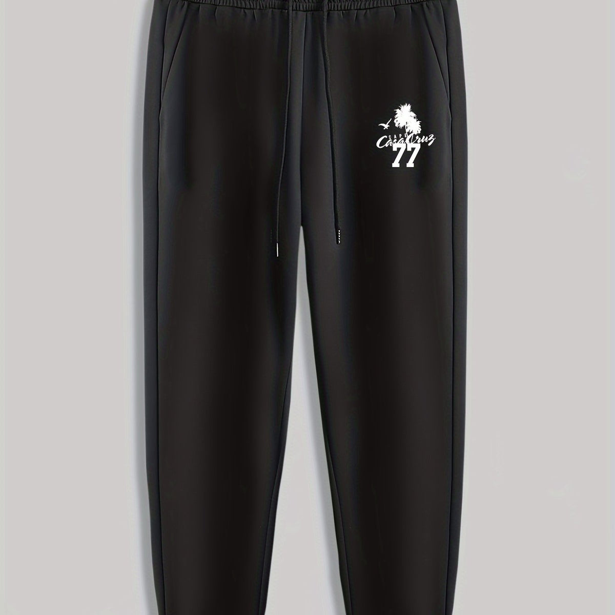 Eagle Number Print Men's Drawstring Sweatpants for Spring Autumn