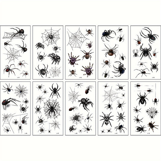 3D Spider Web Stickers - Halloween Spider Tattoo