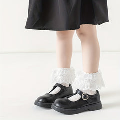 Girls Ruffled Princess Lace Socks With Mesh Sleeves