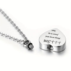 Dad Heart Cremation Urn Necklace For Ashes