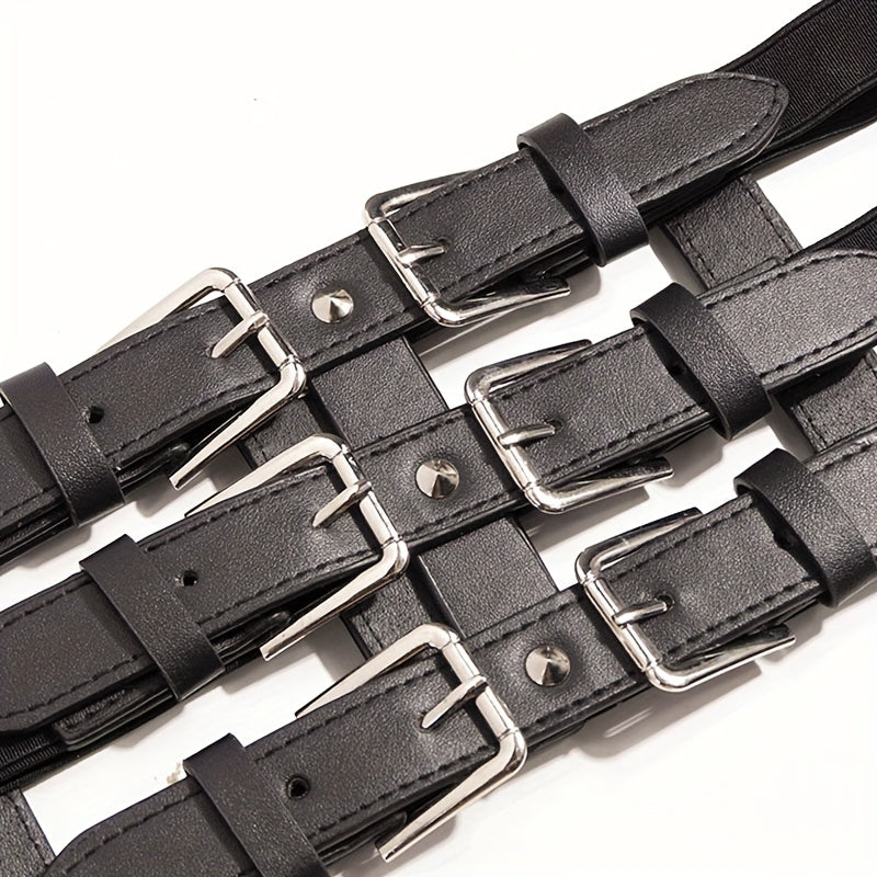 Wide Belt Punk Waistband Three Layer Girdle