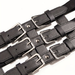 Wide Belt Punk Waistband Three Layer Girdle