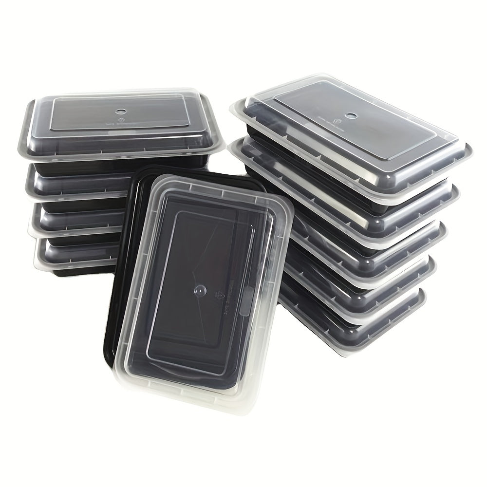 10ps Rectangle Thickened Lunch Box Plastic Commercial Sealed Lunch Box