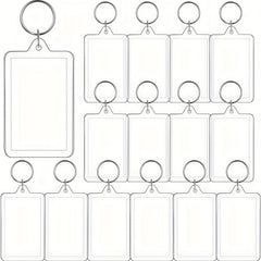 10 PCS Acrylic Photo Frame Keychain Holder DIY Craft