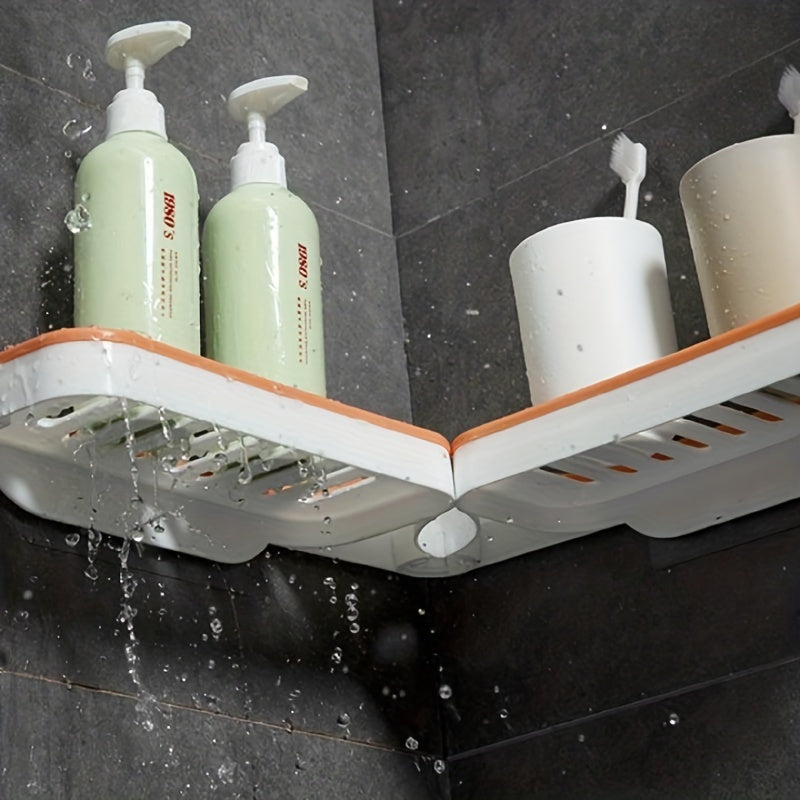 Corner Shower Caddy Wall Mounted Bathroom Shelf Shower Storage Rack Plastic Tray