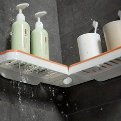 Corner Shower Caddy Wall Mounted Bathroom Shelf Shower Storage Rack Plastic Tray