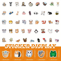 100 Cartoon Animal Stickers Waterproof Self Adhesive Decals