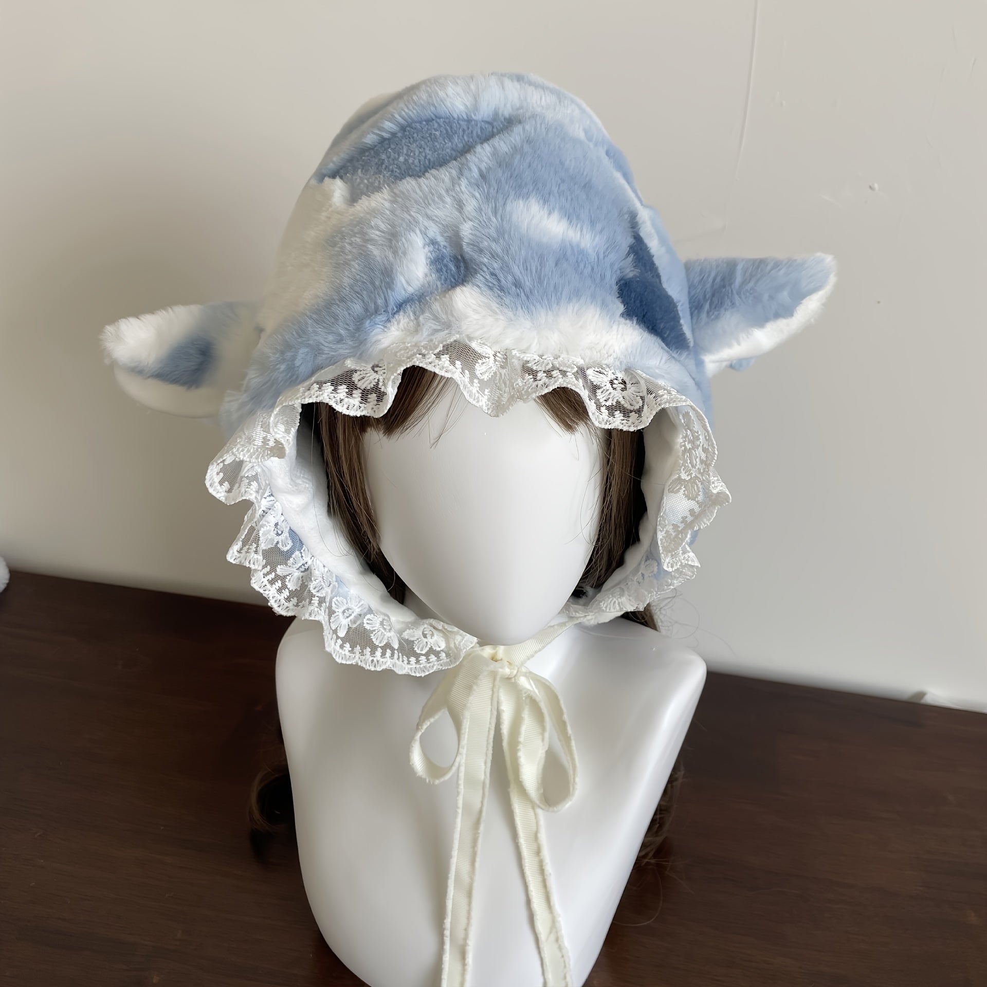 Women's Ear Plush Winter Hat with Fluffy Ears Soft Cozy for Anime Themed Events