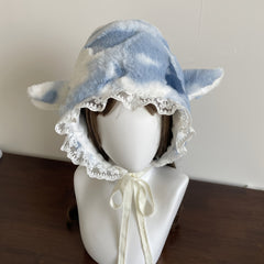 Women's Ear Plush Winter Hat with Fluffy Ears Soft Cozy for Anime Themed Events