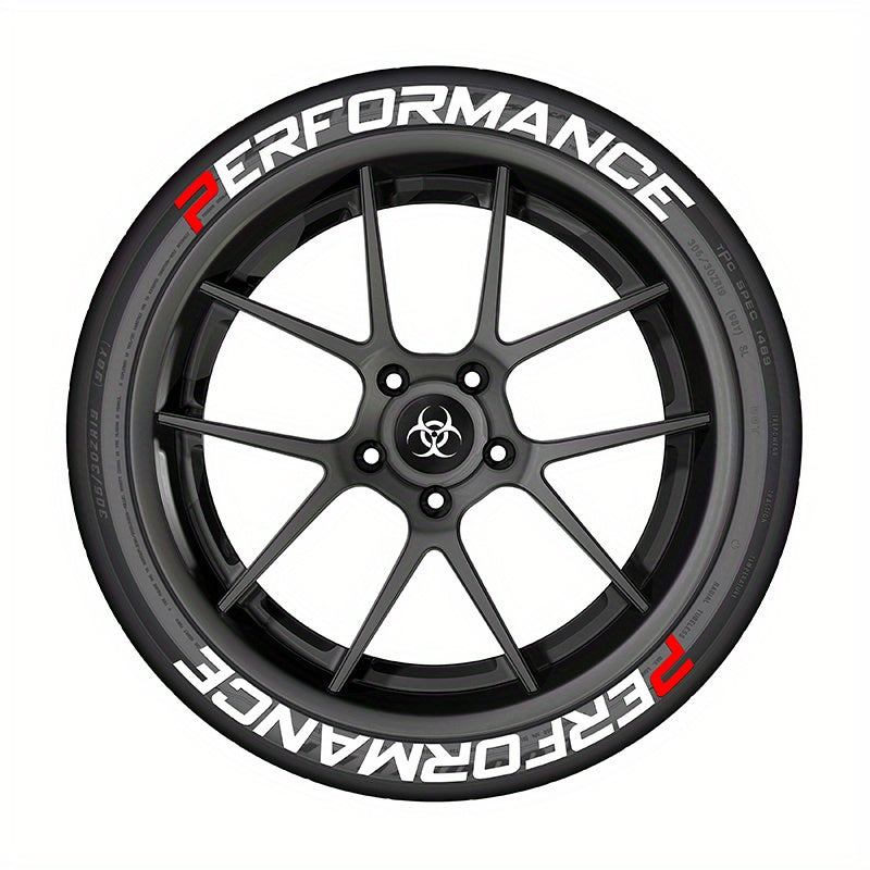8Pcs Car Tire Letter Stickers PERFORMANCE 3D Waterproof PVC