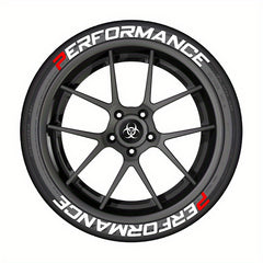 8Pcs Car Tire Letter Stickers PERFORMANCE 3D Waterproof PVC